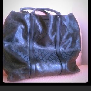 Gucci women patent leather tote handbag